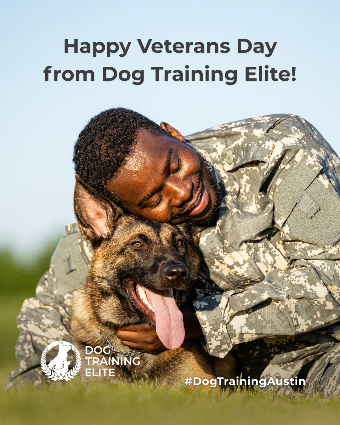 Happy Veterans Day! 🎖️ Today, we celebrate the bravery, dedication, and sacrifice of those who’ve served our nation.

Dog Training Elite Austin is proud to give back through our specialized service dog training programs designed for military veterans. These incredible dogs provide emotional grounding, confidence, and renewed independence, helping veterans navigate life after service with strength and support.

To all who’ve served: thank you. Your courage inspires everything we do. 💙🐾

Ready to fall in love with a well-behaved pup? Schedule your free in-home evaluation and discover why neighbors across Austin, Round Rock and Cedar Park rely on Dog Training Elite. 🐶


