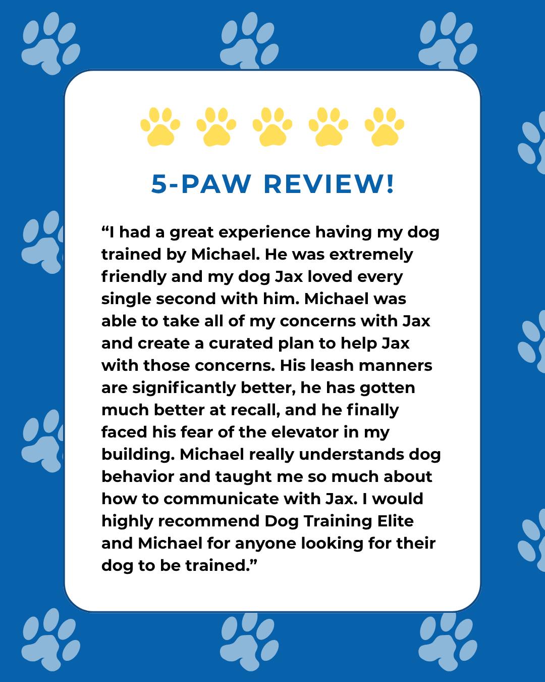 Every dog is different and their training should be too.

From improving leash manners and recall to building confidence in everyday situations, personalized training helps dogs make real progress where it matters most.

We're proud to help dogs and their owners build stronger communication, greater confidence, and lasting results.

