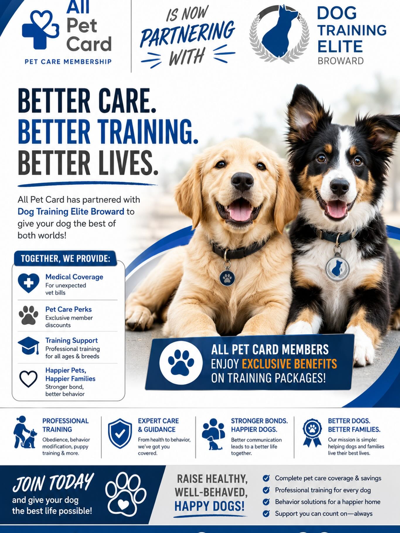 You want to train your dog with us, but you don&rsquo;t want or you can&rsquo;t pay the value of the training upfront ?

We found a solution for you : All Pet Card allows you to spread out the payment on 12 months without interests !

Reach out to us right now to schedule your free assessment and ask all your questions.

