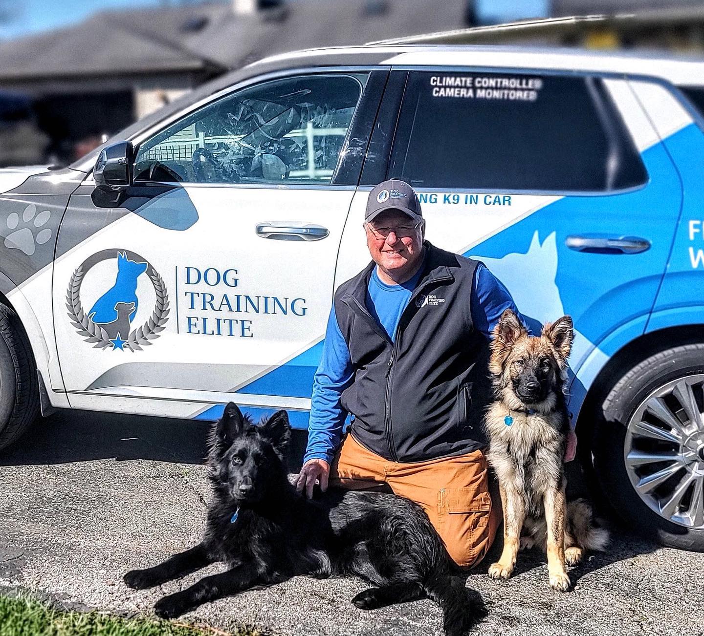 Meet Tom! The man behind Dog Training Elite of Lexington and Louisville:

 🖐🏼 things about Tom: 
1️⃣ He and his wife Diane have 4 kids and 3 grandkids together! 
2️⃣ He is originally from Wisconsin- you might hear it when he speaks! Also loves all things Green and Gold 🏈 
3️⃣ Right now, he has 6 🐶 at home! Two shown here are: Jax on the left and Bourbon on the right 
4️⃣ He can quote Seinfeld better than anyone 
5️⃣ He would LOVE to help you train your dog! 😃