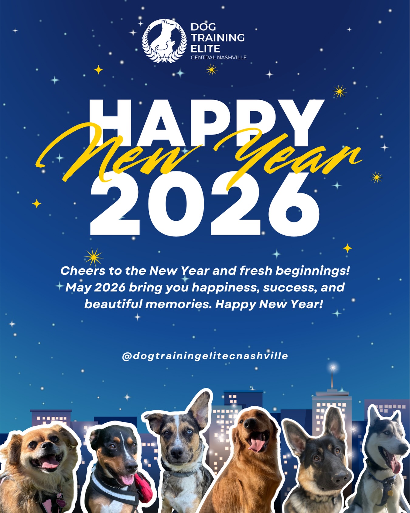 Welcome, 2026 🎉🐾
New year, new goals, same commitment to happier dogs and calmer homes. Here&rsquo;s to fresh starts, better behavior, and more tail wags all year long!

FREE evaluation 📲 615-314-8514

