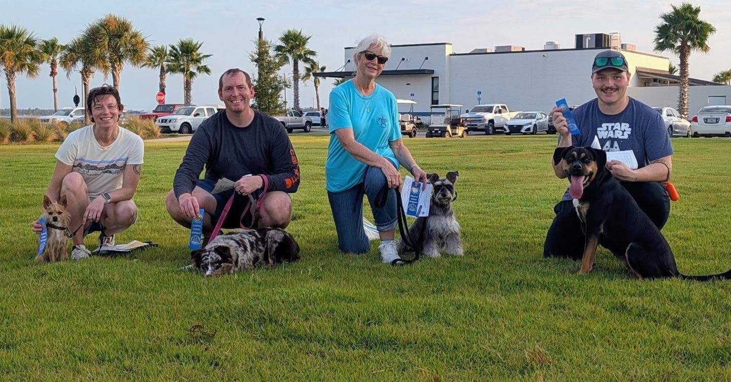 Congratulations to these 4 teams for passing their AKC Canine Good Citizen test this evening! 👏

To pass the CGC test, each dog must successfully complete 10 items - or challenges - which require solid obedience and self-control....and no training tools. This can only be accomplished with clear communication between dog and human.

We are so proud of these teams for their accomplishment. Well done! 💙 💯

