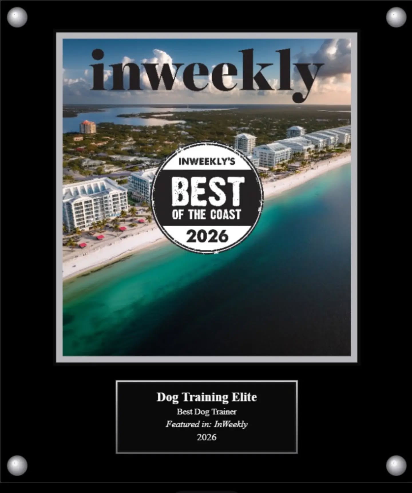 We are excited to share that Dog Training Elite Emerald Coast was voted 🏆 Best Dog Trainer 🏆 in the Best of the Coast 2026 contest!

The contest was held in May and the results were announced in August in Inweekly Magazine, which serves Pensacola, Pensacola Beach, Gulf Breeze, Milton, Pace and Navarre.

All the places where you can find us training dogs!

A HUGE thank you to all who voted for us. We sincerely appreciate you taking the time to cast your vote. 💙