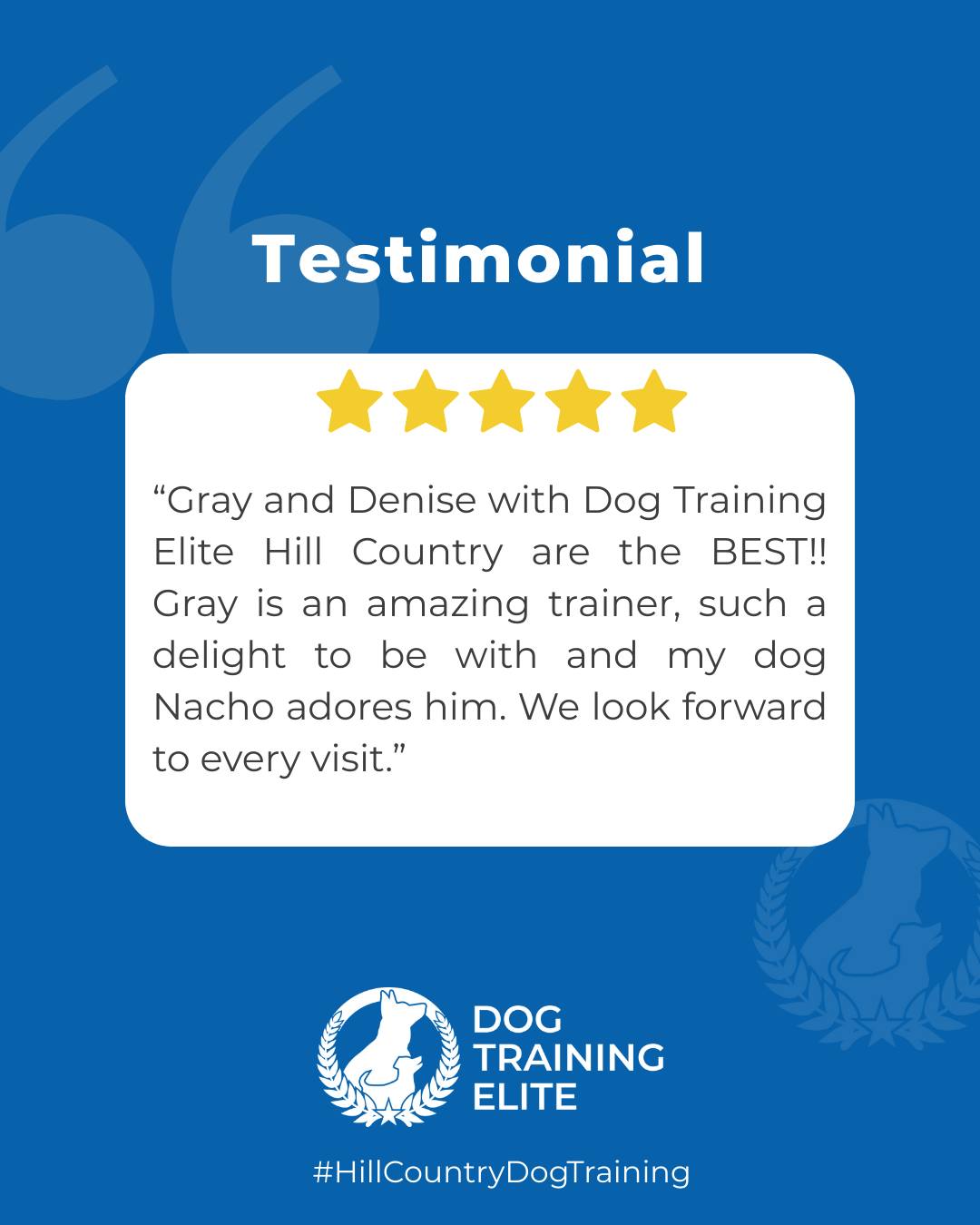 🐾 From Chaos to Calm

At Dog Training Elite Hill Country, we help high-energy dogs learn focus, impulse control, and proper manners—so walks are enjoyable and home life is calm. With our personalized training, even the most energetic pups can become well-behaved, confident companions.

🎯 From basic obedience and leash manners to advanced service dog training, Dog Training Elite Hill Country provides professional in-home dog training that helps dogs become their best selves - right in their own backyard. 🐾🏡
📍https://1l.ink/P2NSNCZ


