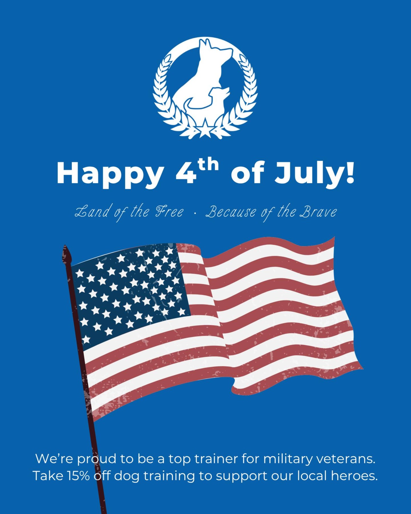 Proudly serving those who served 🇺🇸🐾

At Dog Training Elite Hill Country, we believe in the healing power of service dogs for veterans. 

Service dogs provide life-changing support for PTSD, physical disabilities, and daily independence.

🎖️ Veterans receive 15% off all training programs.
 https://dogtrainingelite.com/hillcountry

Purchase by July 31, 2025. Participating locations only.

