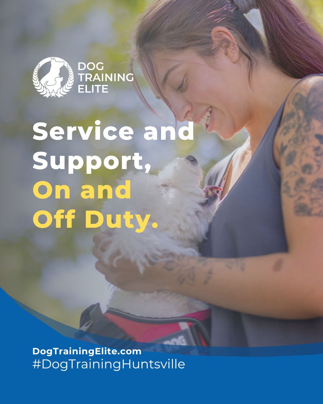 Some heroes wear uniforms. Others wear collars. 🐾 We’re proud to serve those who’ve served us.

 Dog Training Elite Huntsville provides service dog training that empowers veterans with independence, confidence, and peace of mind.

Our programs are designed to help manage PTSD, anxiety, and other challenges, creating a lasting partnership

🗺️ Schedule your free in-home evaluation this season and see why families in Huntsville, Madison, and Meridianville trust Dog Training Elite for lasting results. 🍂


 