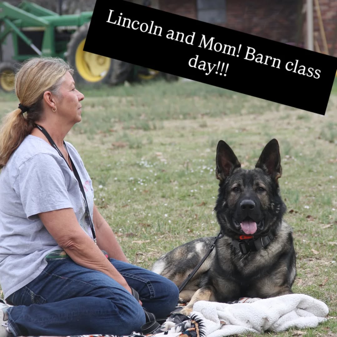 Lincoln and Mom! Barn class day!!!