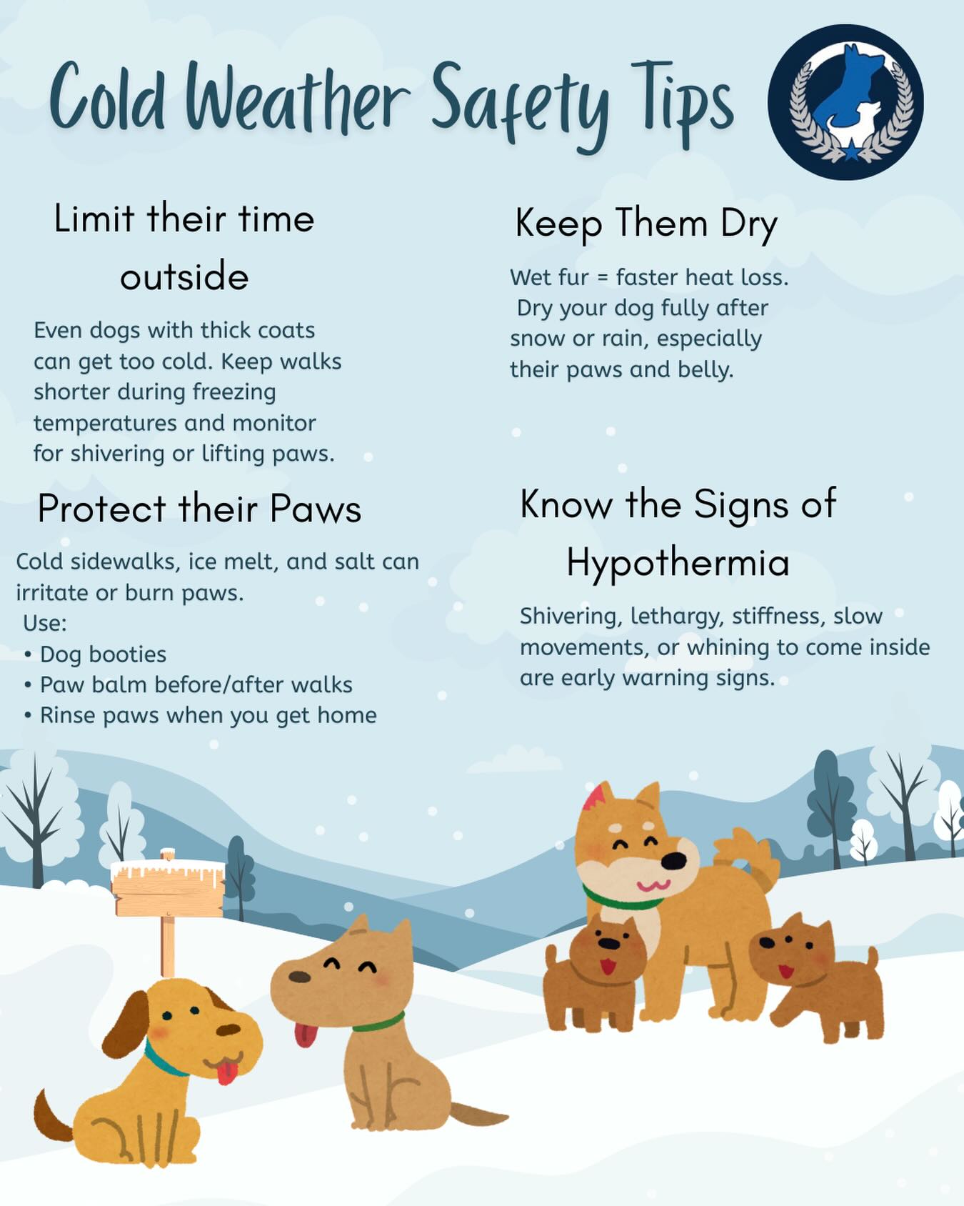 Winter can be ruff! 🐶 ❄️ Keep your dog safe, warm, and happy with these simple cold-weather safety tips. Your pup will thank you later! 