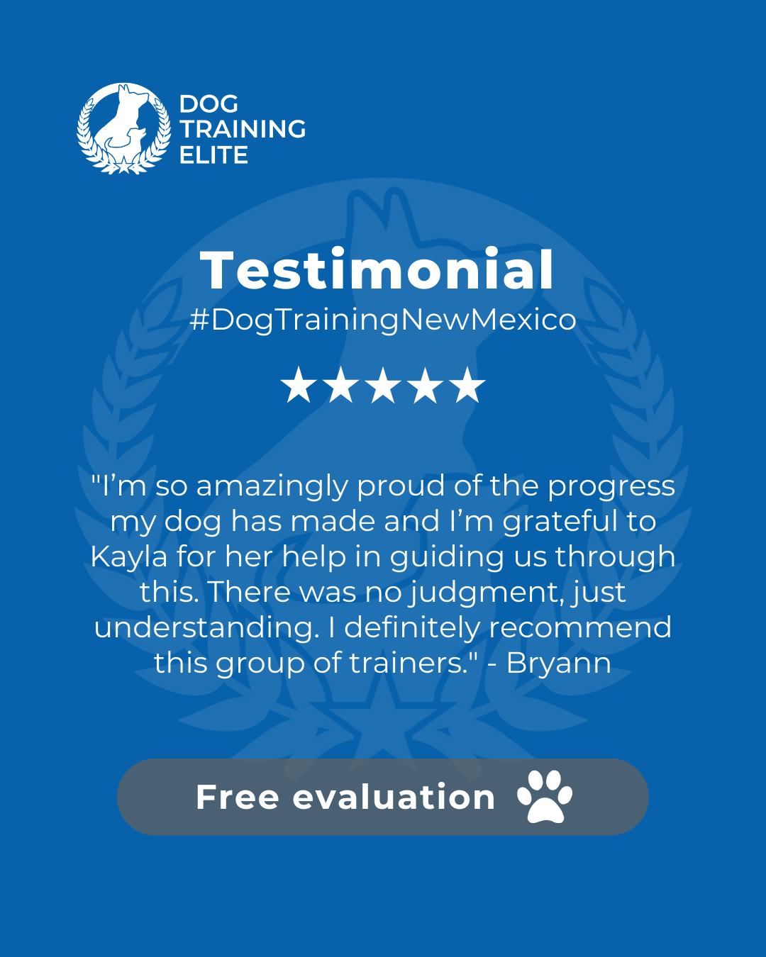 This place is great! I have, or rather, had, a very reactive heeler. She would bark at everything and everyone. Snapping, nipping and if it weren&rsquo;t for her muzzle maybe even biting. I did a consultation and the woman they sent out was great. Very friendly, understanding and overall very welcoming. My dog even stopped growling in her presence which I was amazed by. A few weeks later we had our first session with Kayla C. and she is now one of my favorite people! She has a great, warm personality. She did great with my dog and even now my heeler lets Kayla touch her. 8 weeks of one on one training with Kayla and I now feel SO comfortable taking my dog out in public. She had a dog get in her face the other day and she was unbothered by it. She&rsquo;s had random people come up and have conversations with me, and now people are able to get closer than 20 ft. I&rsquo;m so amazingly proud of the progress my dog has made and I&rsquo;m grateful to Kayla for her help in guiding us through this. There was no judgment, just understanding. I definitely recommend this group of trainers. - Bryann

Review from a happy customer 🐾

Training transformed their behavior and strengthened their bond. Discover how your dog can thrive too!

 🎉 Make better behavior your first win of the year. Book your free in-home evaluation and see why Albuquerque and Rio Rancho dog owners choose Dog Training Elite for real, lasting results.
 📍 https://maps.app.goo.gl/iipdsxXWWx3dKN5Y9

 


