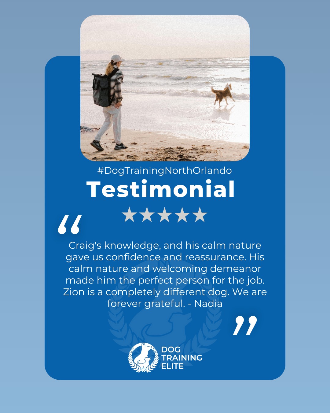 &ldquo;Dog Training Elite was a game changer for my Cane Corso. Zion became aggressive overnight, and we were afraid he would not only be a liability, but life became really stressful. We needed help fast. Craig's knowledge, and his calm nature gave us confidence and reassurance. His calm nature and welcoming demeanor made him the perfect person for the job. Zion is a completely different dog. We are forever grateful. - Nadia&rdquo;
Review from a happy customer 🐾

Our service dog program helps clients across Maitland build independence and security through clear, professional training.

 🎯 From basic obedience to advanced service dog training, Dog Training Elite North Orlando helps dogs near Maitland build better behavior and stronger bonds this season. 🐾
 📍 https://maps.app.goo.gl/ppJCTnWuEJJonM3y8



