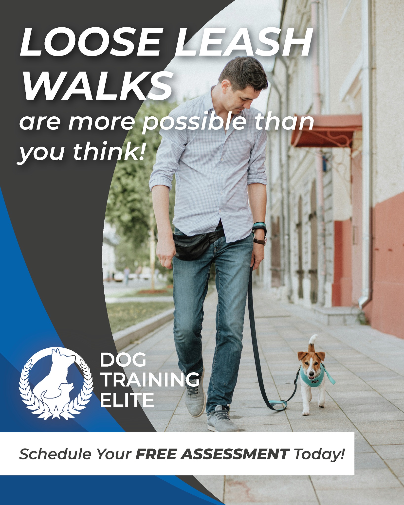 Walking your dog shouldn&rsquo;t feel like an upper-body workout. 🐕&zwj;🦺😉

Good leash manners are about more than just looking polished&mdash;they&rsquo;re about comfort, safety, and enjoyment for both you and your dog. When your dog can walk calmly by your side without pulling, lunging, or reacting to every sight and sound, daily walks become something you actually look forward to.

Leash skills don&rsquo;t happen by accident, but with the right training, they are absolutely achievable. If you&rsquo;re ready to turn chaotic walks into calm, enjoyable outings, we&rsquo;re here to help every step of the way. 🐾

Because walks should be quality time&mdash;not a tug-of-war.