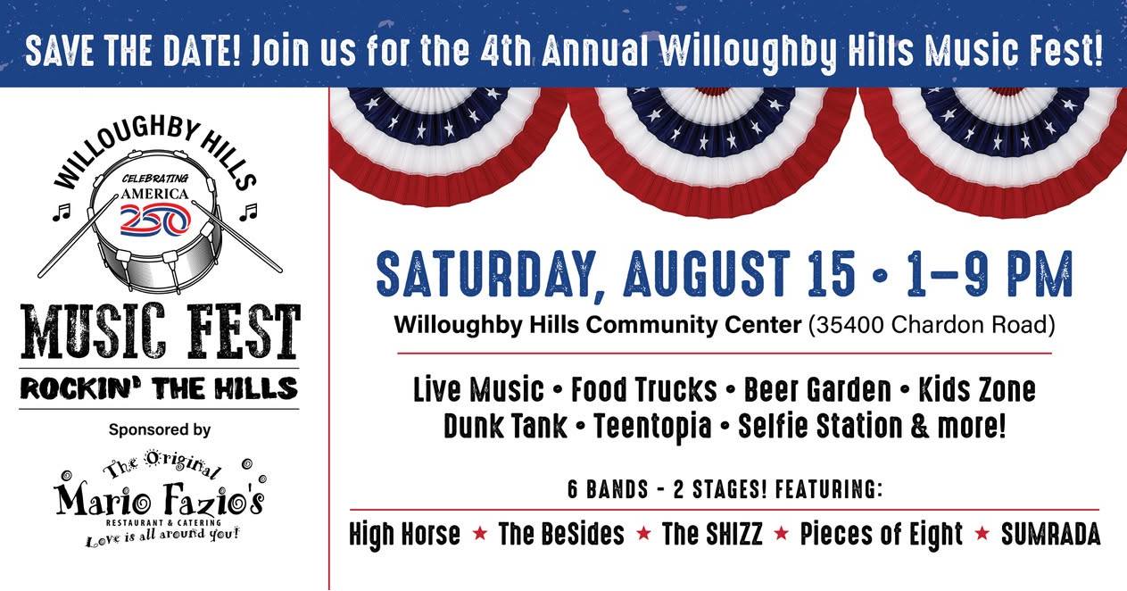Please note that there will be no group session this Saturday, August 15, 2026. Instead, we are once again participating in the annual Willoughby Hills Music Fest 🎶🎸🎤🎷🎵

Taking place at Willoughby Hills Community Center: 35405 Chardon Rd, Willoughby Hills, OH 44094

We invite you to come out for great food, fun, and live bands performing all day. This is a dog-friendly event (please be sure to use your leashes/e collars), and there will be a Dog Training Elite-sponsored Doggy Hydration Station complete with water bowls, treats, cooling mats, and a kiddie pool! 💦🐾🦴

Be sure to stop by and see us at our booth, we will be there 1-9pm.

Kevin, Andrea, Jimmy, Dennis, Geoff, K, Toni