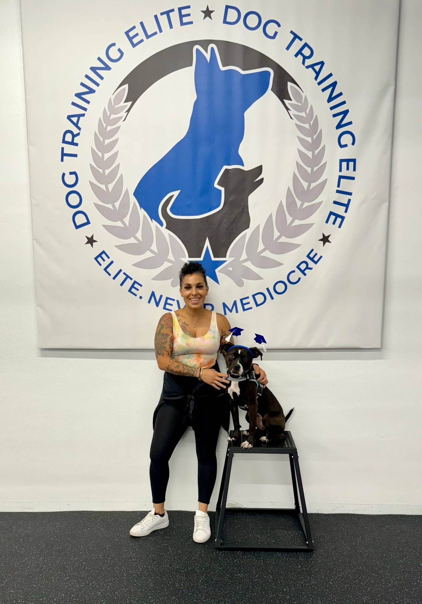 That proud moment when your dog earns their graduation cap. 🎓🐾

At Dog Training Elite Northeast Ohio, graduation day is real. As balanced trainers, we combine structure with plenty of enjoyment so your dog stays engaged and actually loves learning. A professional dog trainer from our team works with you every step of the way, from the first session to that final walk across the floor.

We use high repetitions so commands become second nature, not guesses. Every dog learns the core seven: COME, SIT, DOWN, HEEL, PLACE, OFF, and QUIET.

&bull; Basic and advanced obedience
&bull; Service dog training for PTSD and psychiatric support
&bull; Aggressive dog training with safe, step-by-step plans
&bull; Therapy dog prep for visits to schools and senior centers

Whether you're in Solon, Chagrin Falls, or anywhere across Greater Cleveland, we'll build a plan that fits your dog and your goals. 🦮

Ready to see your pup in a cap of their own? Reach out to schedule your free in-home assessment today.