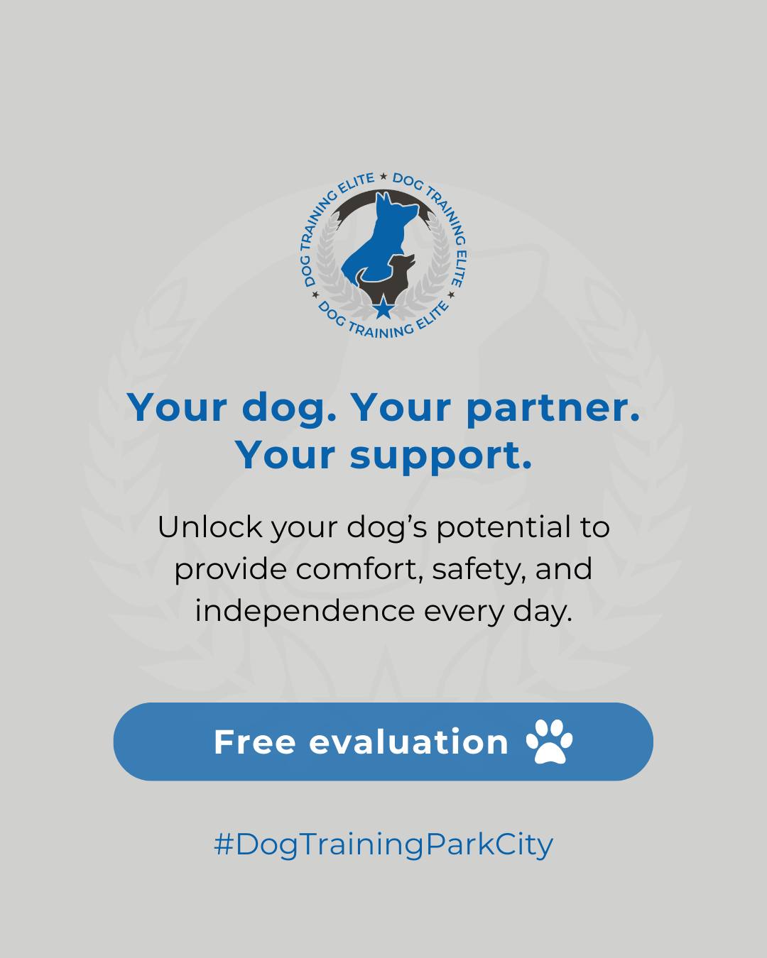Imagine having a partner who helps you feel safe and confident every day. Service and medical alert dogs provide support for people living with disabilities, PTSD, anxiety, autism, diabetes, or mobility challenges. Training teaches dogs to respond reliably in real-world situations while strengthening the bond with their handler.

🐶 Make better behavior your first win of the year. Book your free in-home evaluation and see why Park City and Heber City dog owners choose Dog Training Elite for real, lasting results.
 

