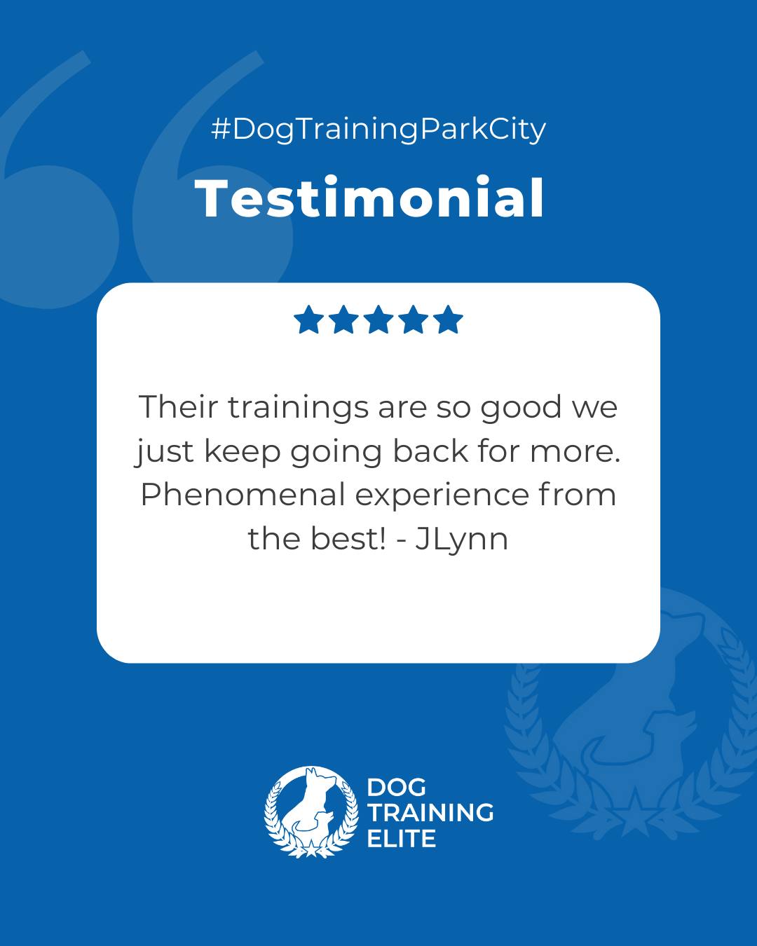 &ldquo;No amount of reading training books or watching training videos prepared me or our pup for managing society and living her best life as DOG TRAINING ELITE has. Their trainings are so good we just keep going back for more. Phenomenal experience from the best!&rdquo; - JLynn

Want a dog you can truly rely on? At Dog Training Elite Park City, Colleen, Trevor and Taylor help turn your dog into a confident, attentive companion for home, adventures, and everyday life. Each session builds trust, skills, and peace of mind for both you and your dog.

➡️ From basic obedience to advanced service dog training, Dog Training Elite Park City helps dogs near Heber City build better behavior and stronger bonds this season. 🐾
 📍 https://maps.app.goo.gl/xL9ReWGfV8sPah9e9



