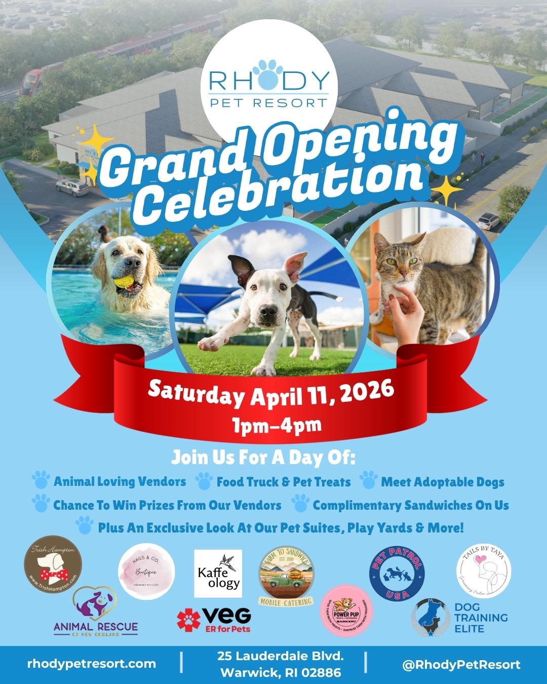 Come visit us at this fun dog friendly event celebrating a brand new Rhode Island business! Next Saturday.