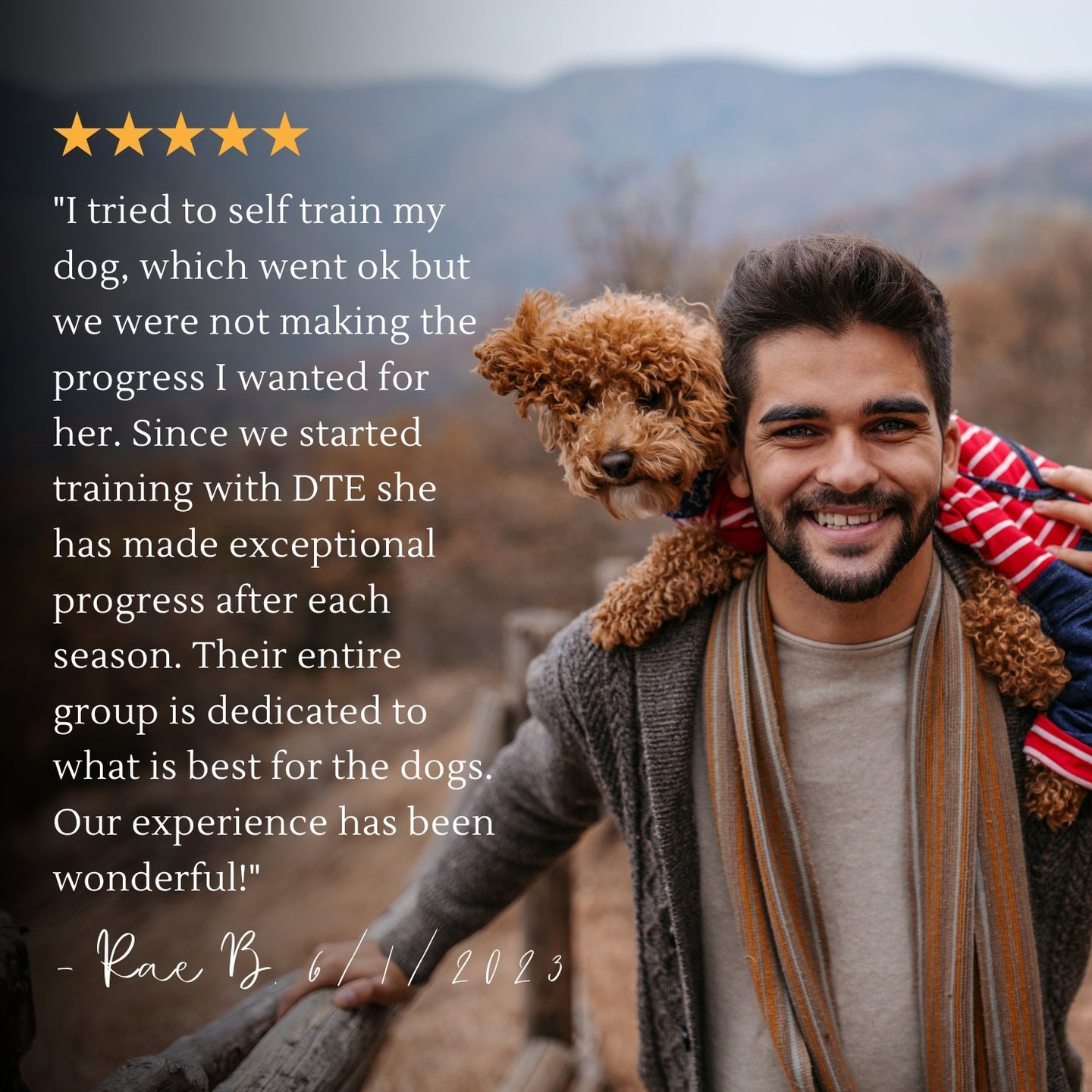 Hiring a professional dog trainer does not mean you will watch as we train your dog—it's so much better than that! Hiring a professional at Dog Training Elite Salt Lake City means YOU will acquire the knowledge and skills to train your dog at an ELITE LEVEL like our friend Rae has done! Thank you for the amazing review, Rae!

