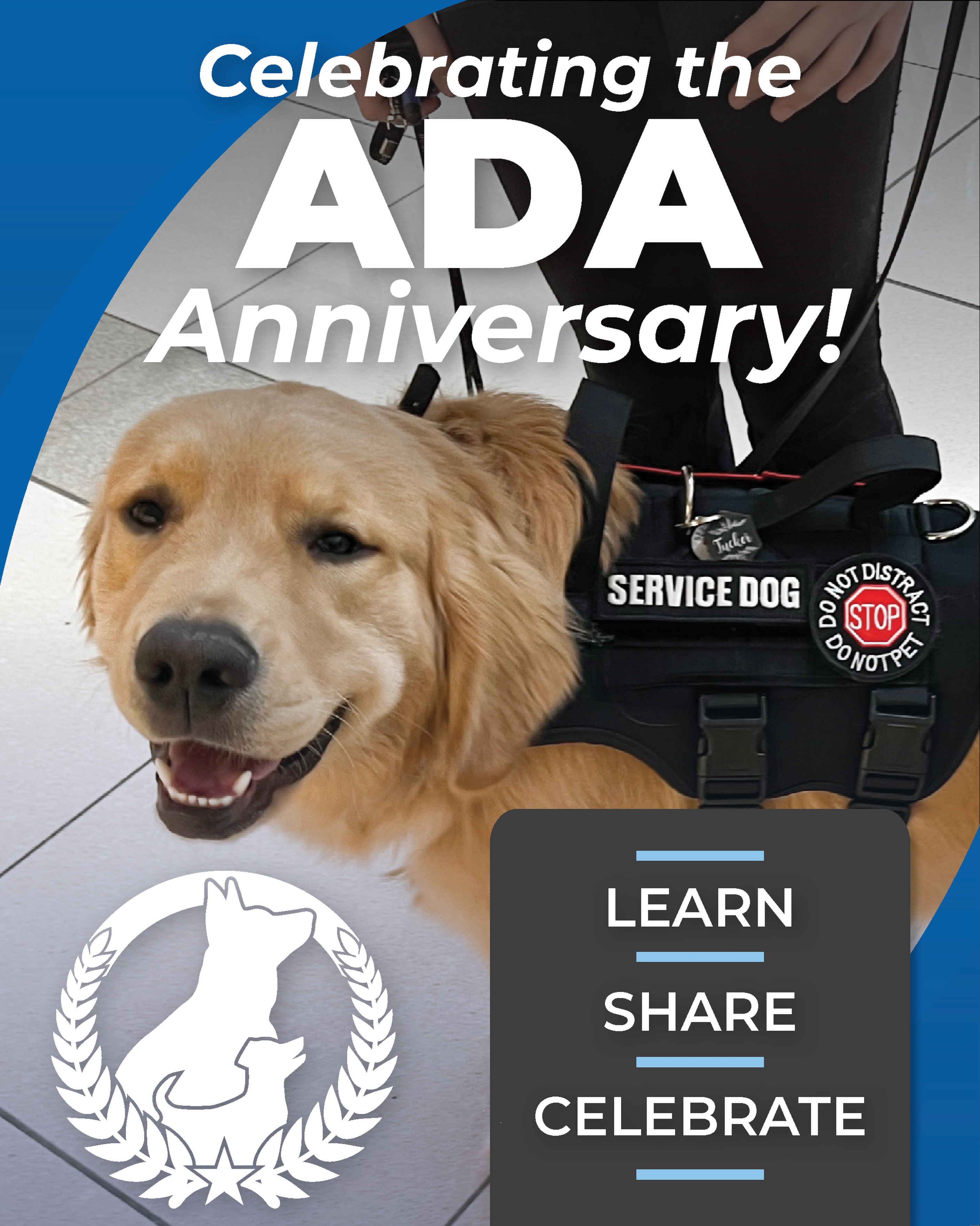 Today marks the anniversary of the Americans with Disabilities Act (ADA), a landmark law that has helped make communities more accessible and inclusive for millions of Americans. ❤️🤍💙

As service dog trainers, we&rsquo;re grateful for the opportunities the ADA provides for individuals who rely on highly trained service dogs to live with greater independence and confidence.

Today, we celebrate accessibility, inclusion, and the incredible people and service dogs who navigate the world together every day. 🦮🐾

